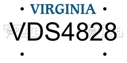 VDS4828 Virginia License Plate