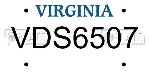 VDS6507 Virginia License Plate