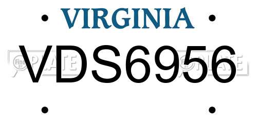 VDS6956 Virginia License Plate