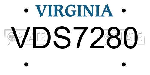 VDS7280 Virginia License Plate