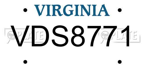 VDS8771 Virginia License Plate