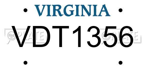 VDT1356 Virginia License Plate
