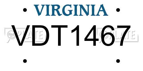 VDT1467 Virginia License Plate