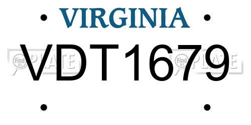 VDT1679 Virginia License Plate