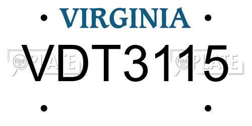 VDT3115 Virginia License Plate