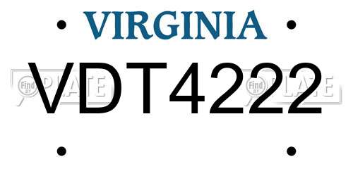VDT4222 Virginia License Plate