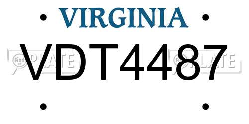 VDT4487 Virginia License Plate