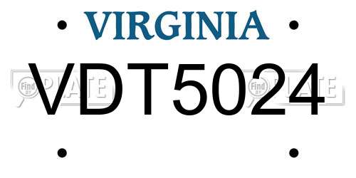 VDT5024 Virginia License Plate