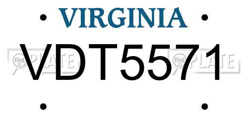 VDT5571 Virginia License Plate