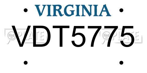 VDT5775 Virginia License Plate