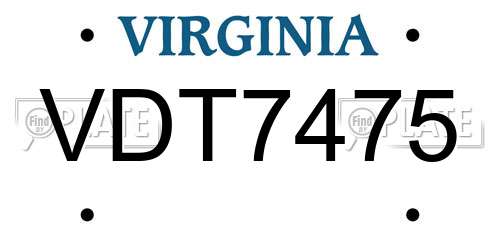 VDT7475 Virginia License Plate