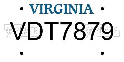 VDT7879 Virginia License Plate