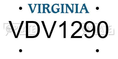VDV1290 Virginia License Plate