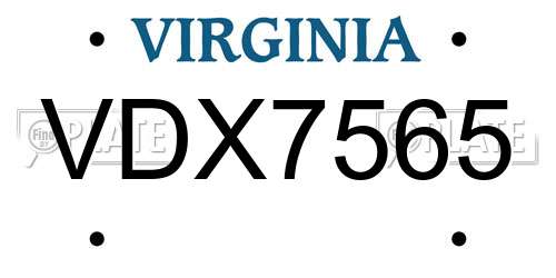 VDX7565 Virginia License Plate