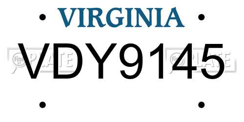 VDY9145 Virginia License Plate
