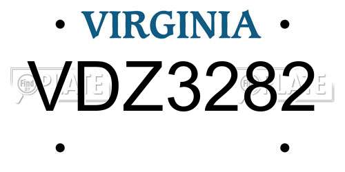 VDZ3282 Virginia License Plate