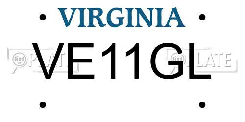 VE11GL Virginia License Plate