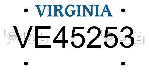 VE45253 Virginia License Plate