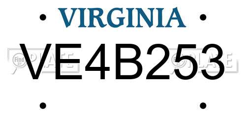 VE4B253 Virginia License Plate