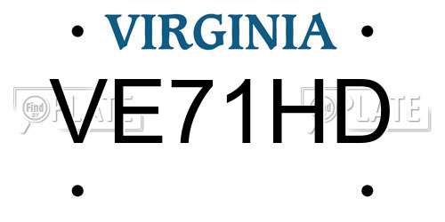 VE71HD Virginia License Plate