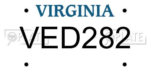 VED282 Virginia License Plate