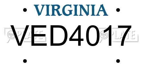 VED4017 Virginia License Plate