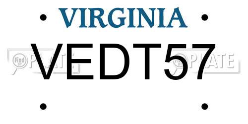VEDT57 Virginia License Plate