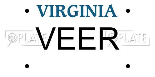VEER Virginia License Plate