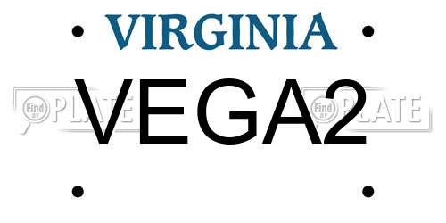 VEGA2 Virginia License Plate