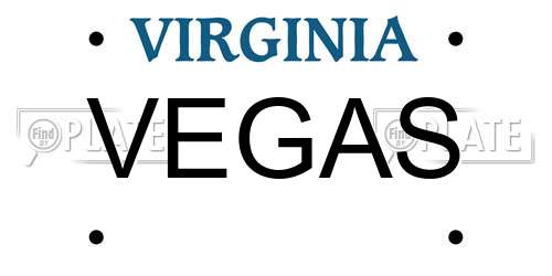VEGAS Virginia License Plate