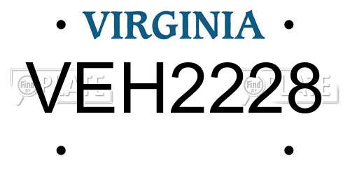 VEH2228 Virginia License Plate