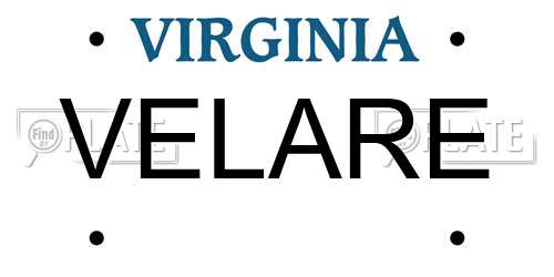 VELARE Virginia License Plate