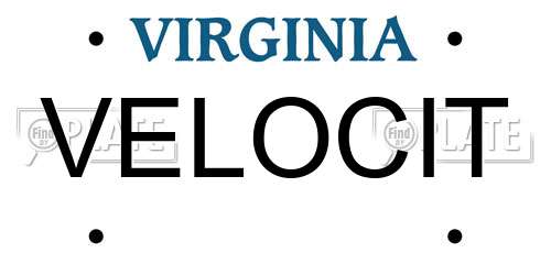 VELOCIT Virginia License Plate