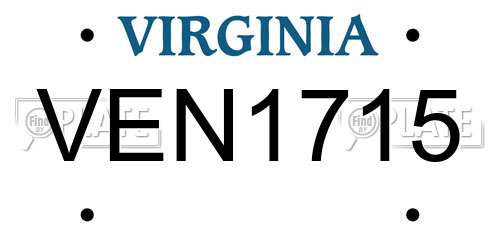 VEN1715 Virginia License Plate