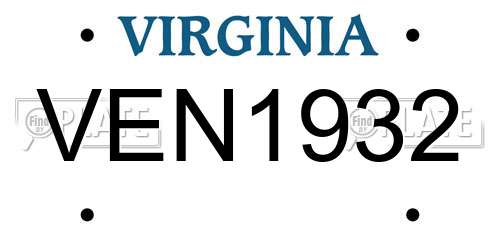 VEN1932 Virginia License Plate