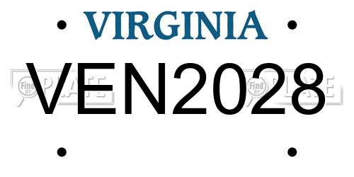 VEN2028 Virginia License Plate