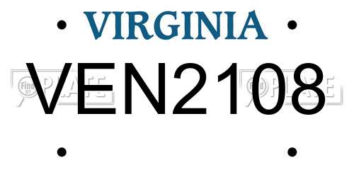 VEN2108 Virginia License Plate