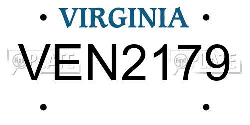 VEN2179 Virginia License Plate