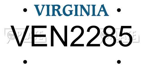 VEN2285 Virginia License Plate