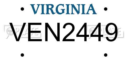 VEN2449 Virginia License Plate