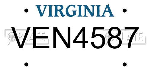 VEN4587 Virginia License Plate