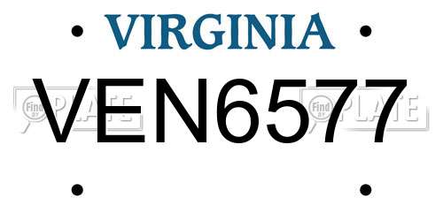 VEN6577 Virginia License Plate