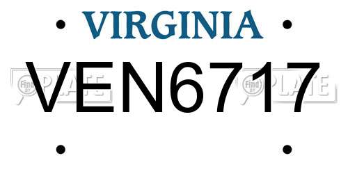 VEN6717 Virginia License Plate