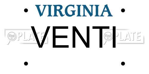 VENTI Virginia License Plate