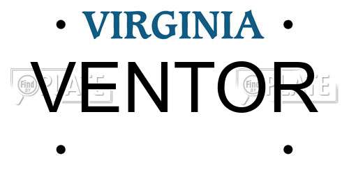 VENTOR Virginia License Plate