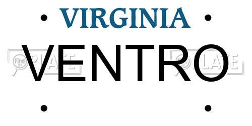 VENTRO Virginia License Plate