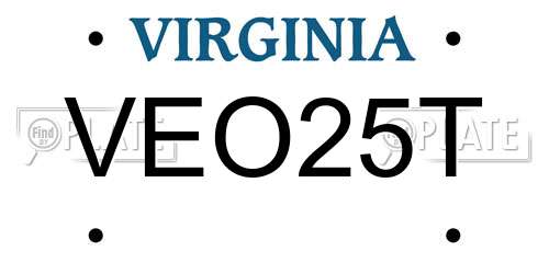 VEO25T Virginia License Plate