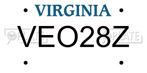 VEO28Z Virginia License Plate
