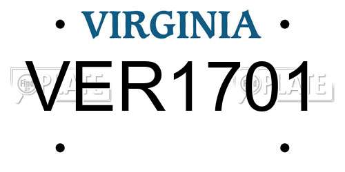 VER1701 Virginia License Plate