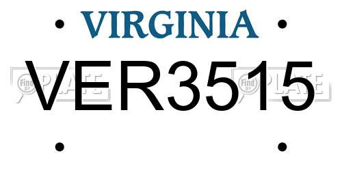 VER3515 Virginia License Plate